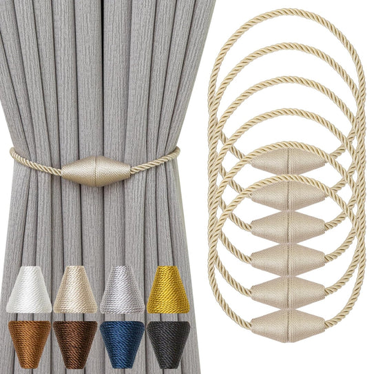 Magnetic Curtain Tiebacks 6 Pack Outdoor Rope Curtain Tie Backs Decorative Window Treatment