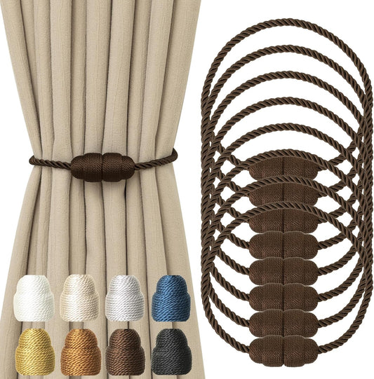 Magnetic Curtain Tiebacks Rope Curtain Tie Backs for Curtains 8 Pack Curtain Holders for Drapes