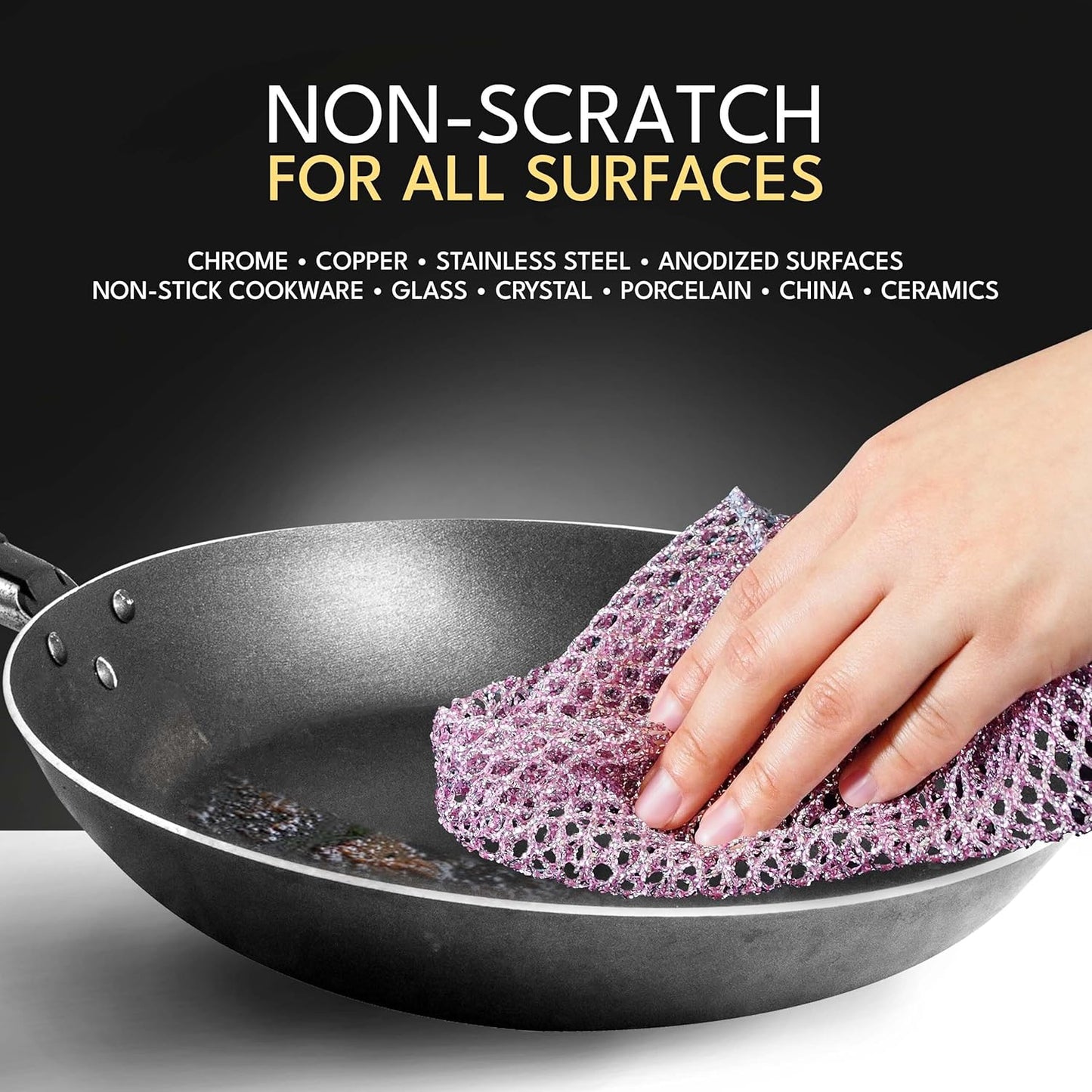 Heavy Duty Dish Scrubbers - Non Scratch Scouring Pads - Odorless and Long Lasting - Replace Sponges for Dish Washing, Scrubbing & Scouring - Kitchen, Floor and Bathroom Usage - Made in Korea (24 Pcs)