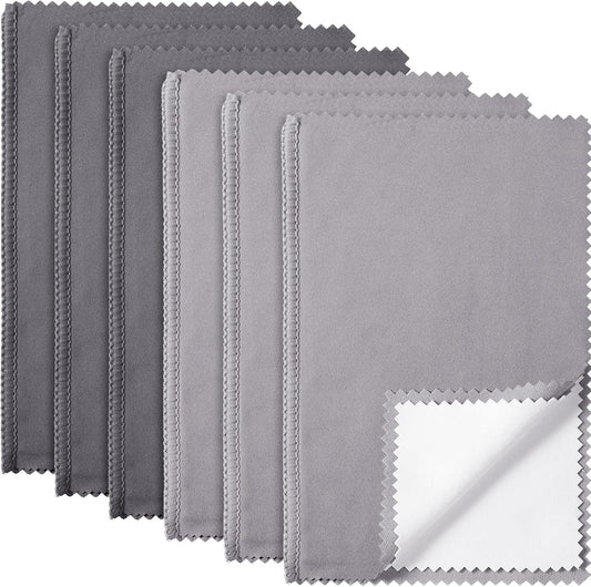 Breling 6 Pcs Silver Jewelry Polishing Cloths 6 x 8 inches Jewelry Cleaning Cloth Sterling Polish Cloths for Jewelry
