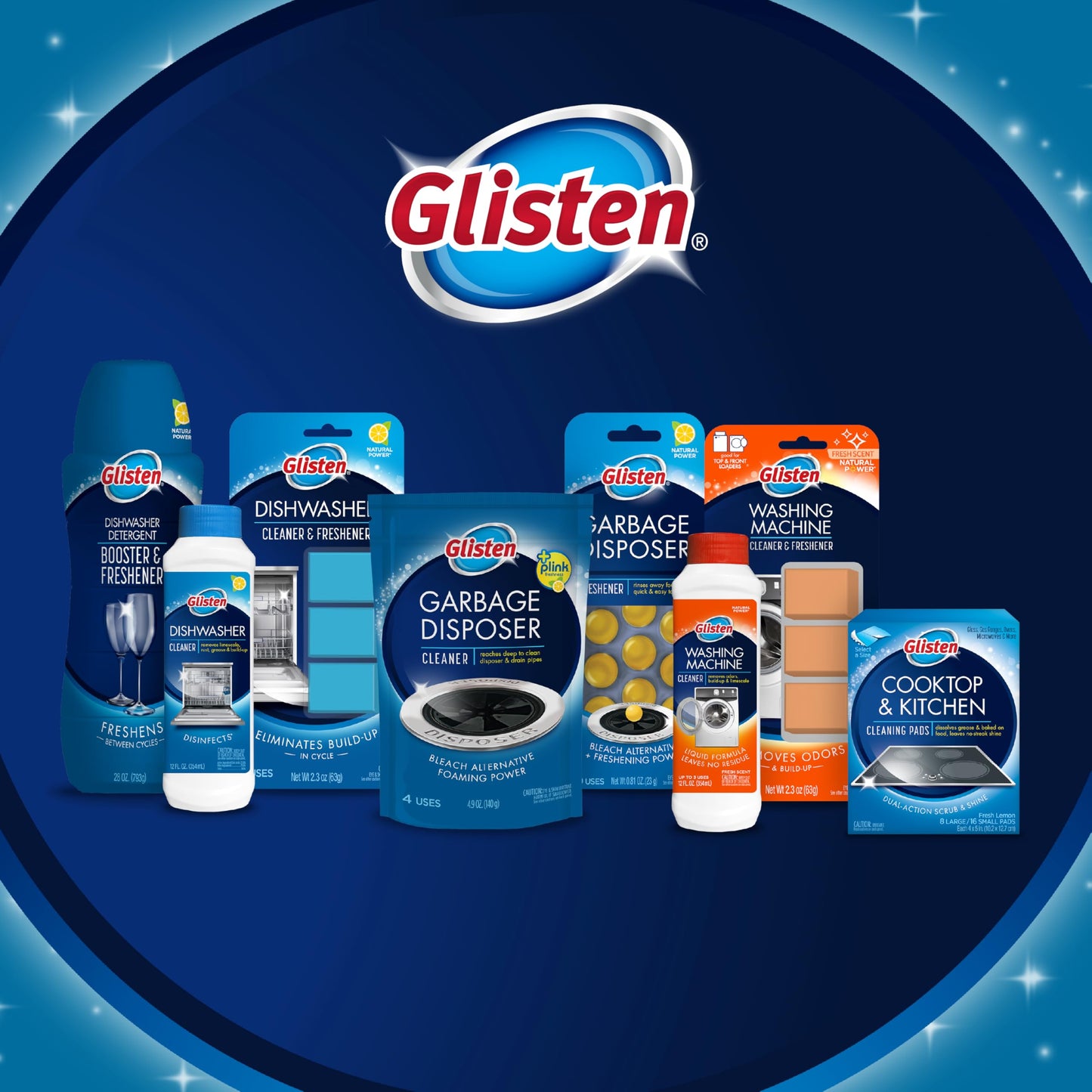 Glisten Garbage Disposer Freshener, Lemon Scent Deodorizer, 10 Capsules