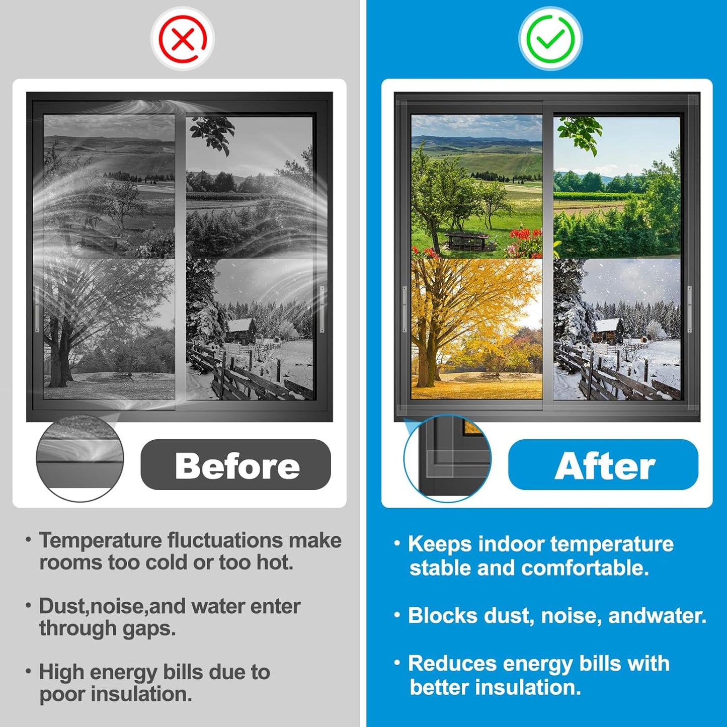 Transparent Weatherproof Seal Tape 2" x 30 Yards, High Strength Waterproof Sealing Tape for Windows Doors, RV Bathroom Kitchen Outdoor, Air Water Leakage Protection Adhesive Weather Stripping