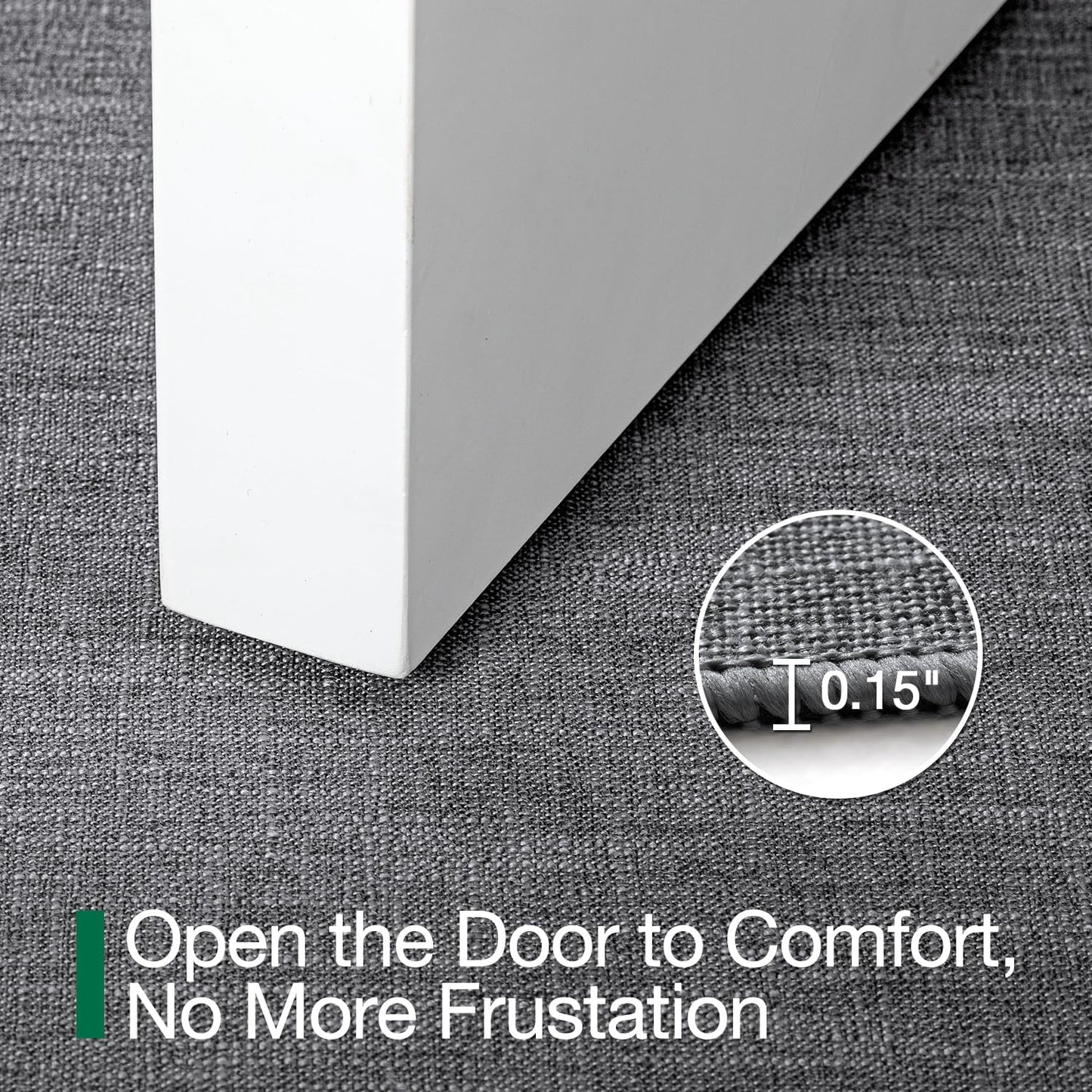 LUMI Ultra Thin Door Mat for Entryway, Low Profile Non Slip Rubber Backing Indoor Doormat, Easy Clean Welcome Entrance Mat for Inside House, Patio, Dark Grey 24"x36"