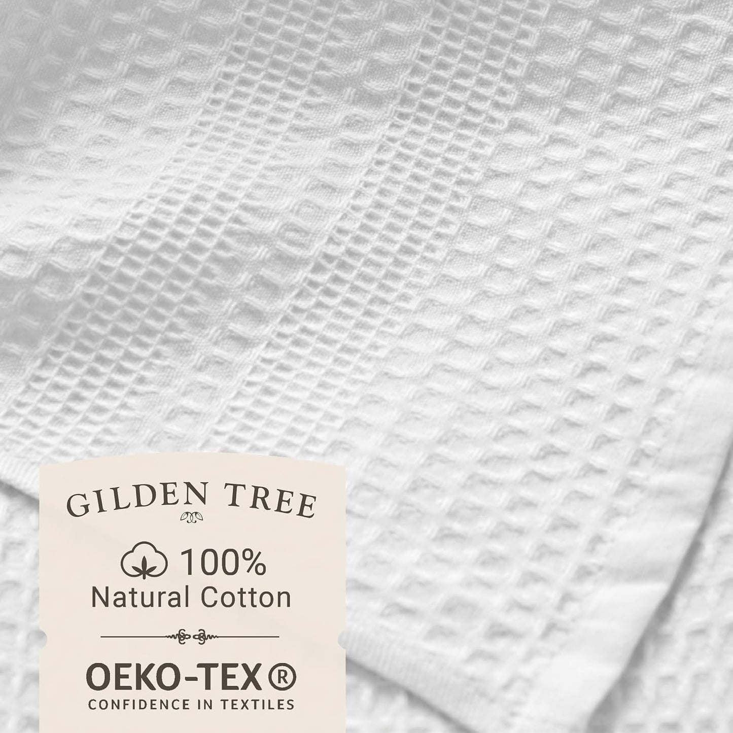 GILDEN TREE Waffle Towels Wash Cloths for Showering, Exfoliating Washcloth Face Towels, Quick Dry Towel Cotton Washcloths Set of 4, Classic Style (White)