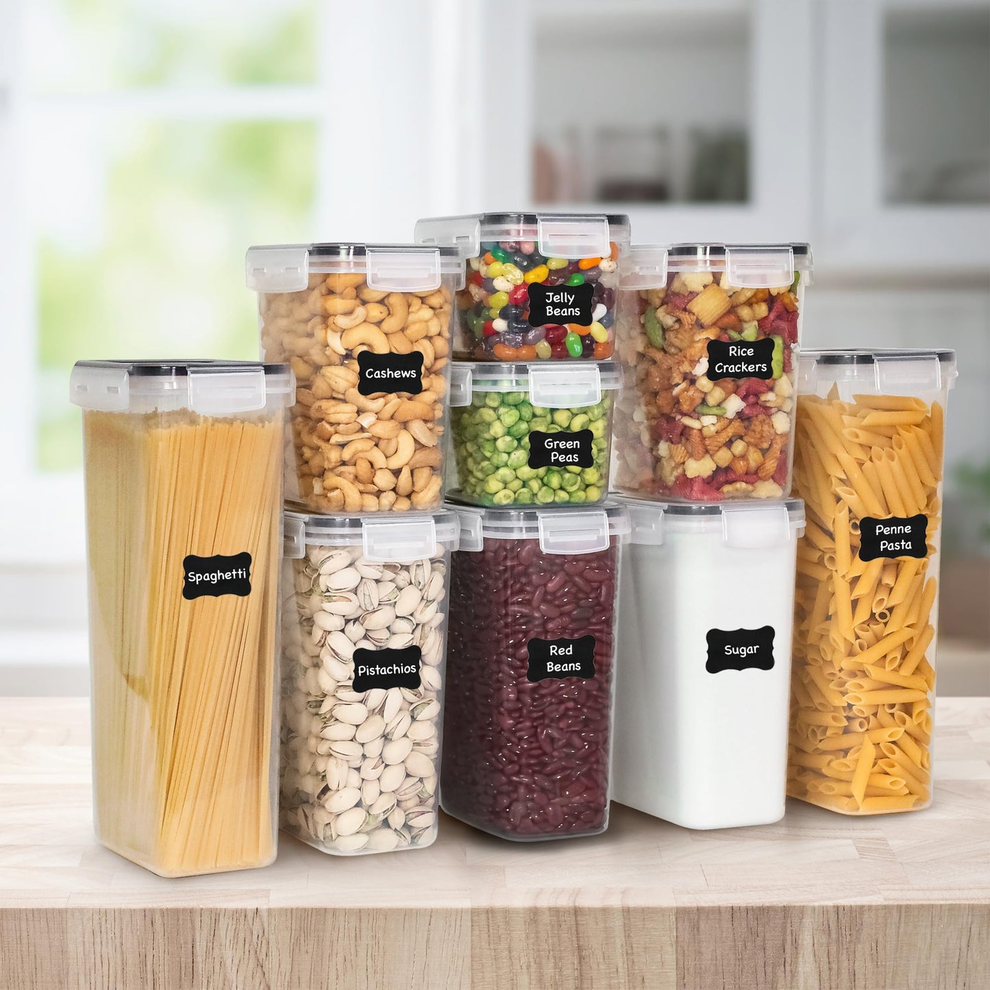 Freshware Kitchen Storage Containers with Lids, 48 PCS Airtight Food Storage Containers, Plastic