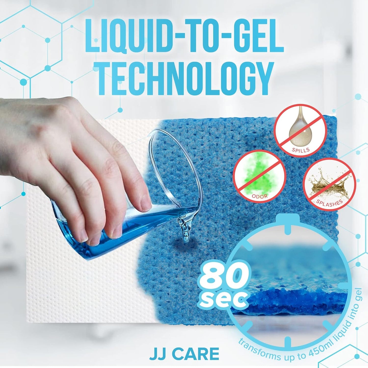 JJ CARE Bedside Commode Liners with Absorbent Pads - Pack of 90 Commode Poop Bags Liners 16"x21" Adults' Portable Bed Pan Toilet Chair, Disposable Toilet Bags for Bedside