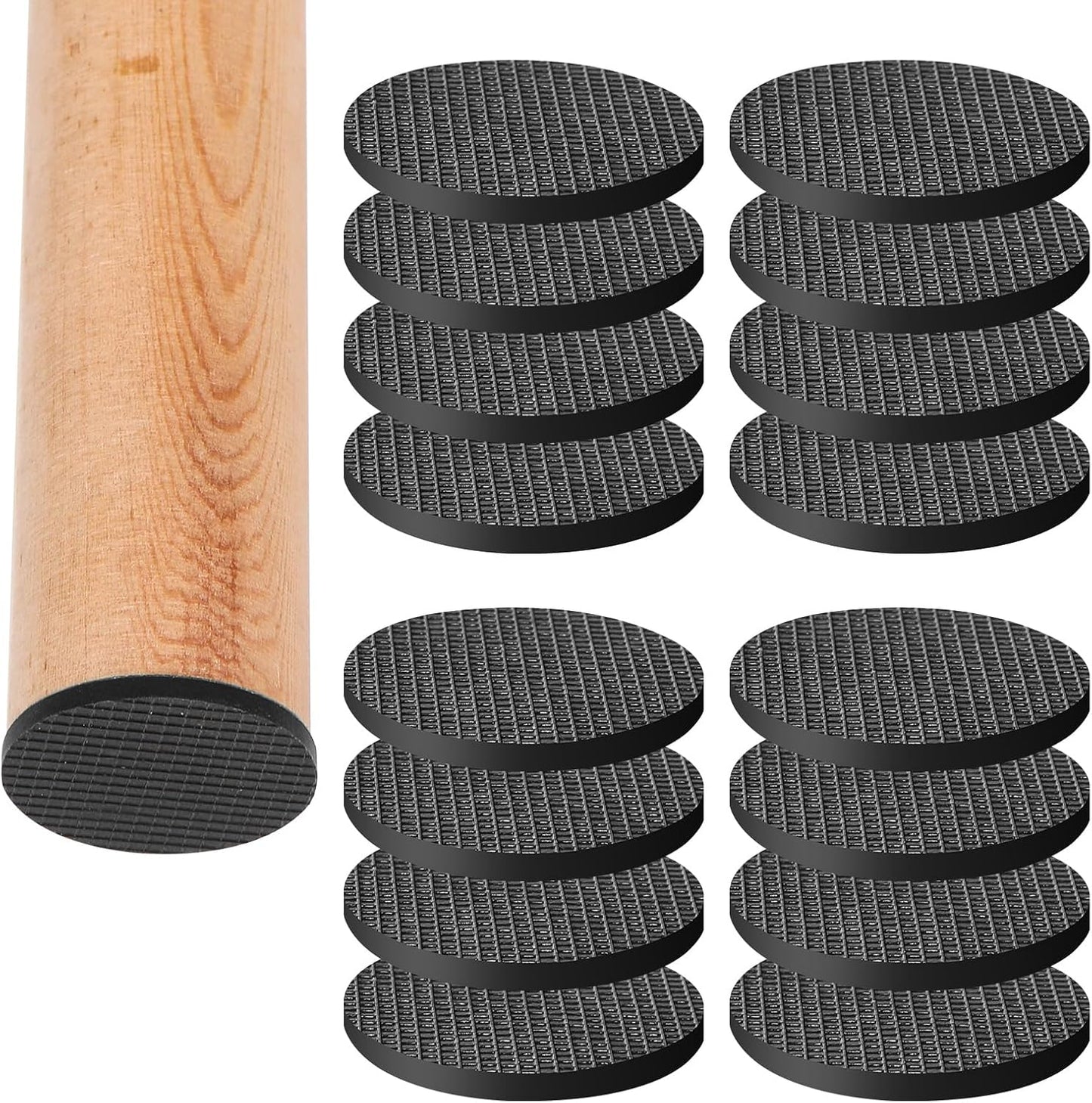 CHUNZEXI Non Slip Furniture Pads - 16 Premium Furniture Grippers Self Adhesive Rubber Furniture Feet, Anti Slide Furniture Hardwood Floor Protector for Keep Couch Stoppers (2 inch Round)