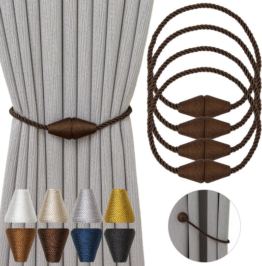 Magnetic Curtain Tiebacks 4 Pack Outdoor Rope Curtain Tie Backs Decorative Window Treatment