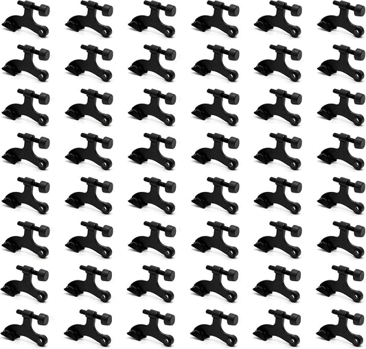 48Pack Hinge Pin Black Door Stopper, Adjustable Heavy Duty Hinge Pin Door Stop with Black Rubber
