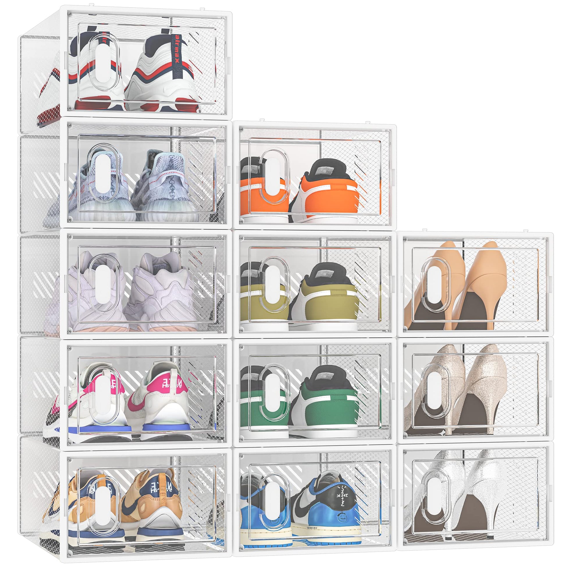 SIMPDIY Clear Shoe Storage Boxes, Stackable Shoe Organizer for Closet
