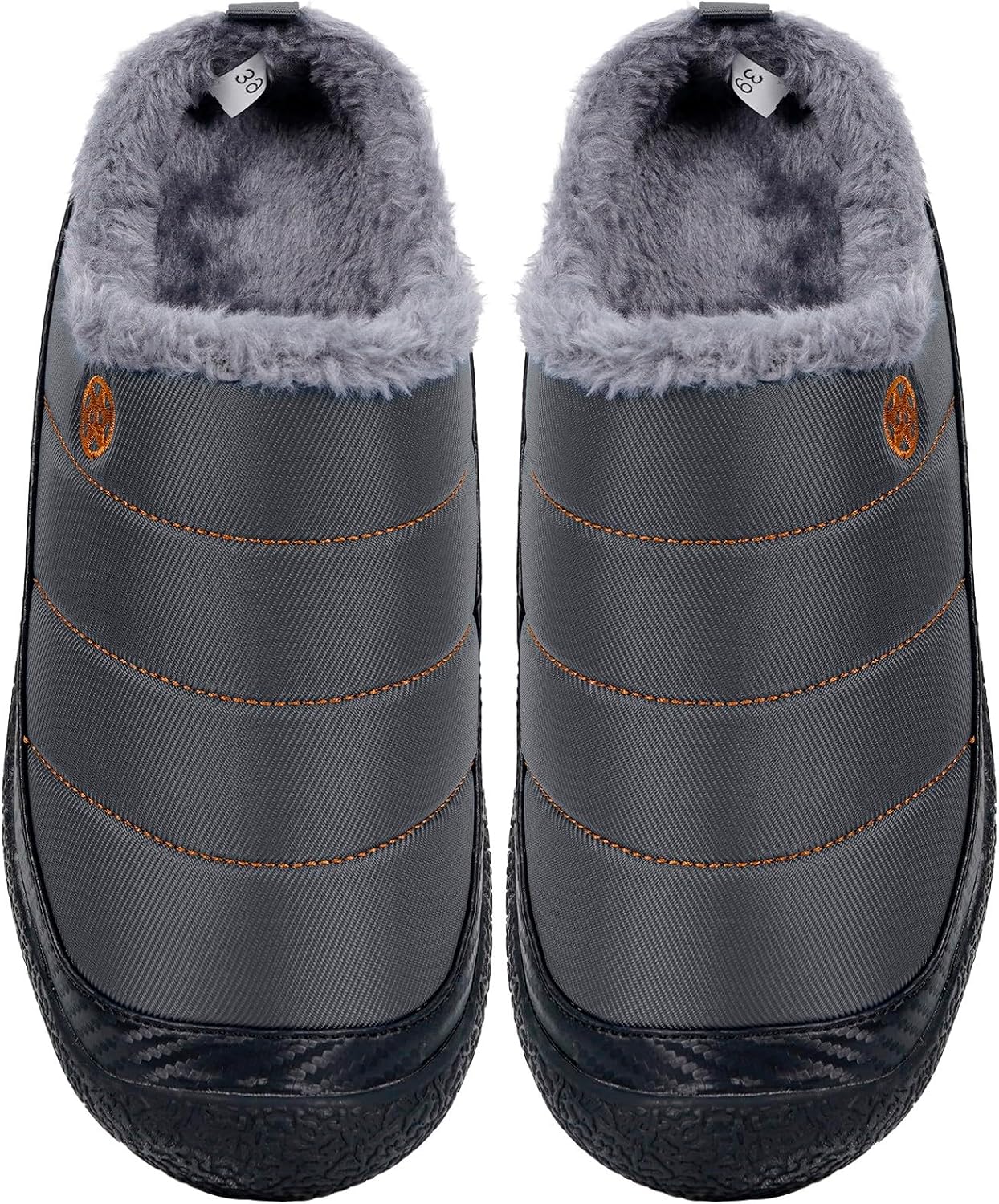 Womens Mens House Slippers Slip on Snow Winter Warm Fully Fur Lined Slippers Indoor Outdoor Shoes