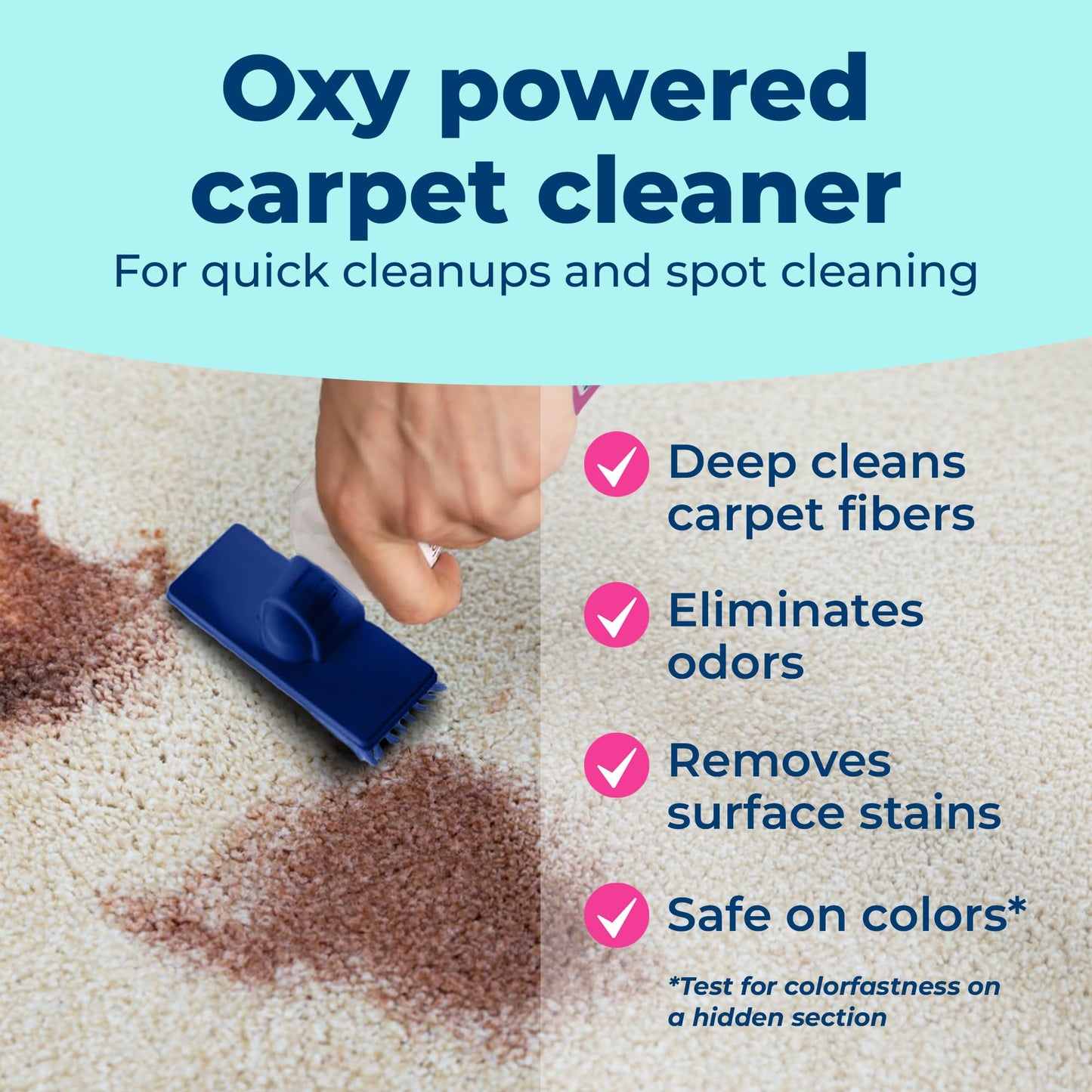 Carbona 2-in-1 Oxy-Powered Carpet Cleaner (13.5 Fl Oz), Spot Cleaner with Dual Sponge & Bristle