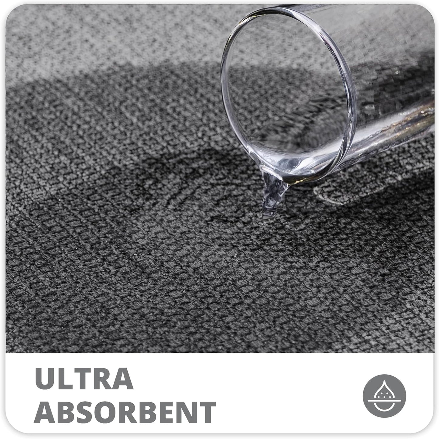 Bath Mat,Ultra Thin Bathroom Runner Rugs,Large Bath Mats for Bathroom,Quick Dry,Non-Slip,Machine Washable,Low Pile,Bath Rug,Shower Outside,Sink,Home Decor Accessories.Dark Grey,1'5"x4'11"（17x59inch）