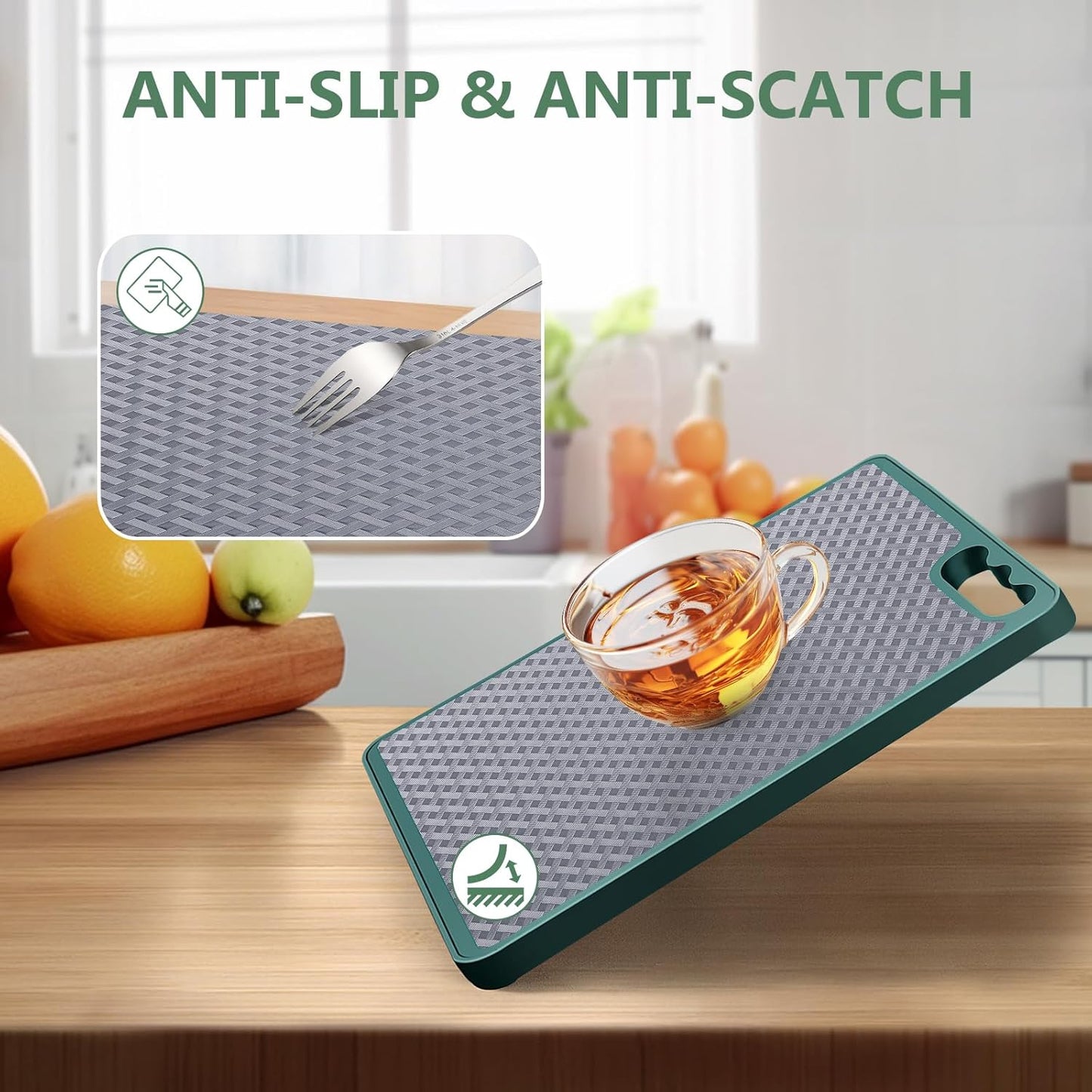 Shelf Liners, Non-Adhesive Drawer Liner, Waterproof & Oil-Proof Kitchen Cabinet Cupboard Liner Plastic EVA Material BPA Free Fridge Liner Mats Paper Protector for Shelves (Grey/12in x 240in)