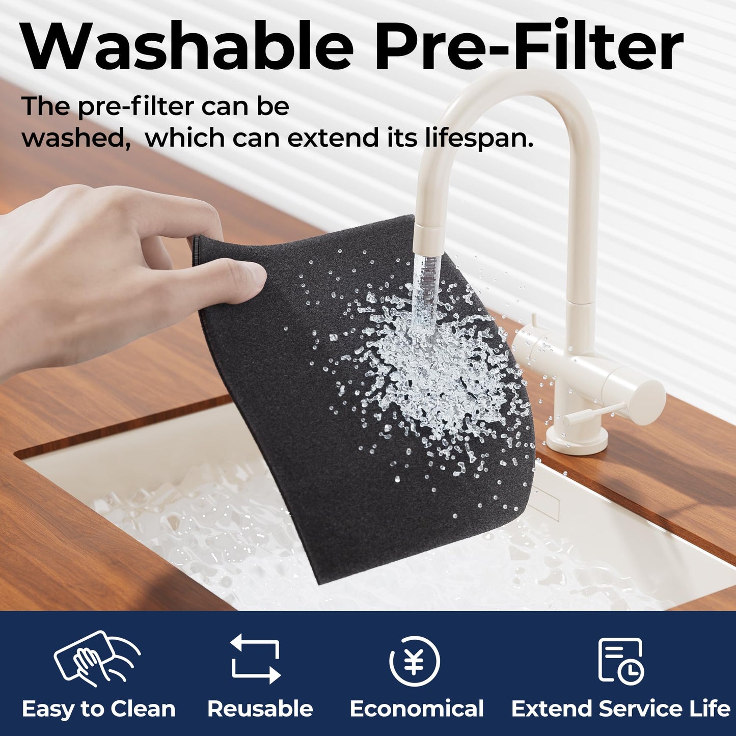 EVALIT Air Purifiers for Home Pets Up to 2200Ft² Pre-Filter Washable, Ivory