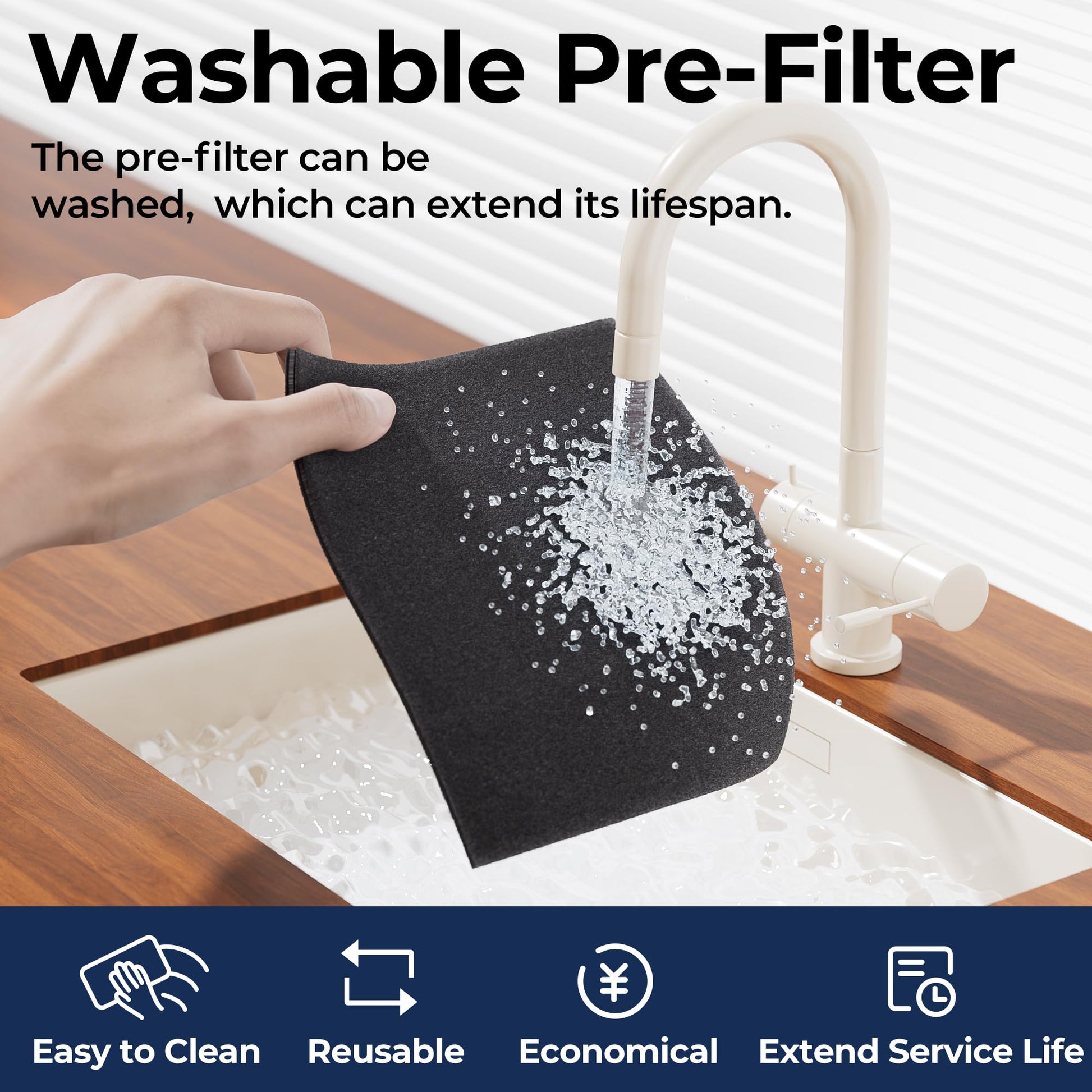 EVALIT Air Purifiers for Home Pets Up to 2200Ft² Pre-Filter Washable, Ivory
