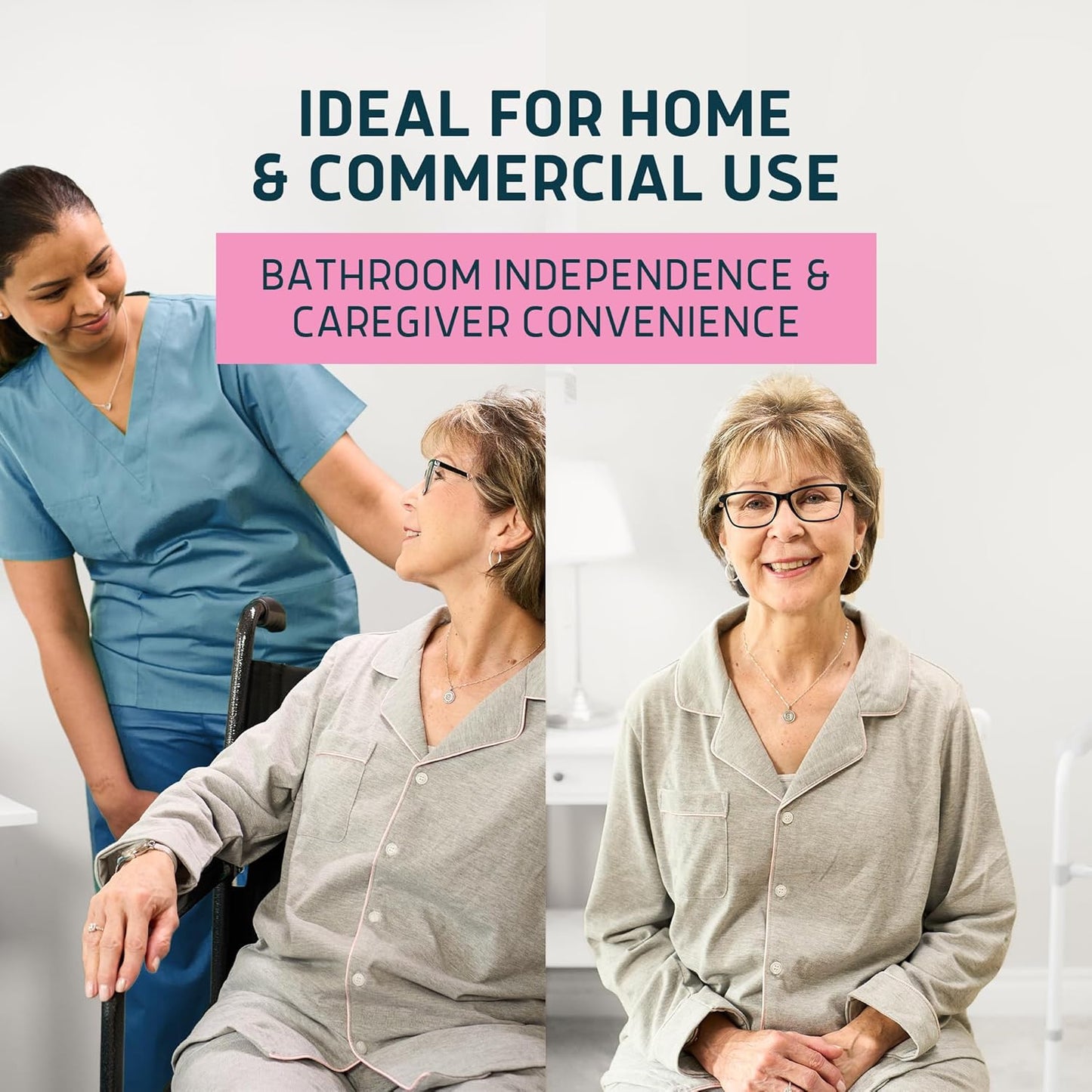 Lunderg 150 Count Value Pack - Rose Scented Disposable Commode Liners and Absorbent Pads for Adult Chairs and Portable Toilets