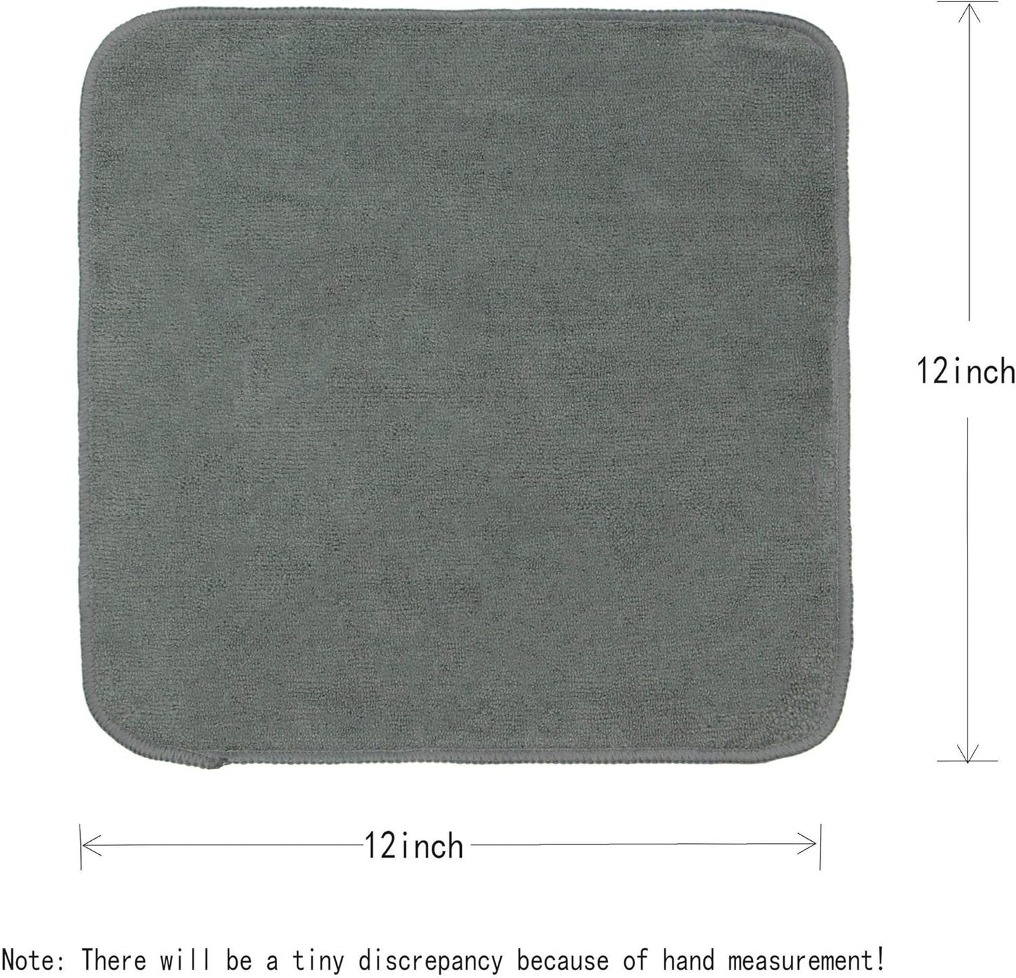 Microfiber Dish Cloths Fast Drying Kitchen Cleaning Cloth Dish Rags Dust Cloths Ultra Absorbent Lint Free Washcloths with Poly Scrub Side 12inch x 12inch 8 Pack (Gray)