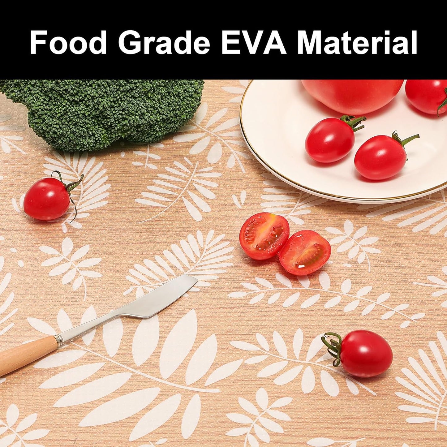 Cooyes Shelf Liners for Kitchen Cabinets Waterproof & Oil-Proof Kitchen Cupboard Mats Non-Slip Drawer Mats EVA Material Non Adhesive Fridge Liner for Shelves