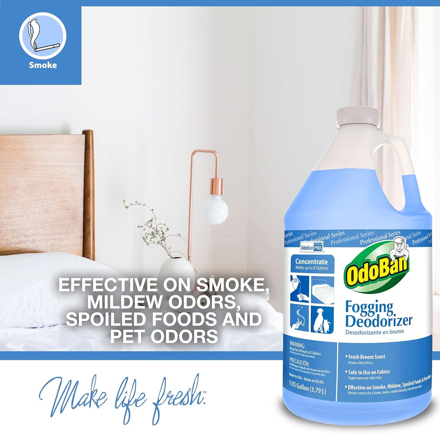 OdoBan Fogging Deodorizer Concentrate, Made in the USA, Set of 4, 1 Gallon Each