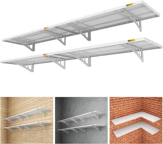 4Pack 1.64x4ft Adjustable Metal Garage Wall Shelving Heavy Duty Garage Storage Shelf Wall Mounted