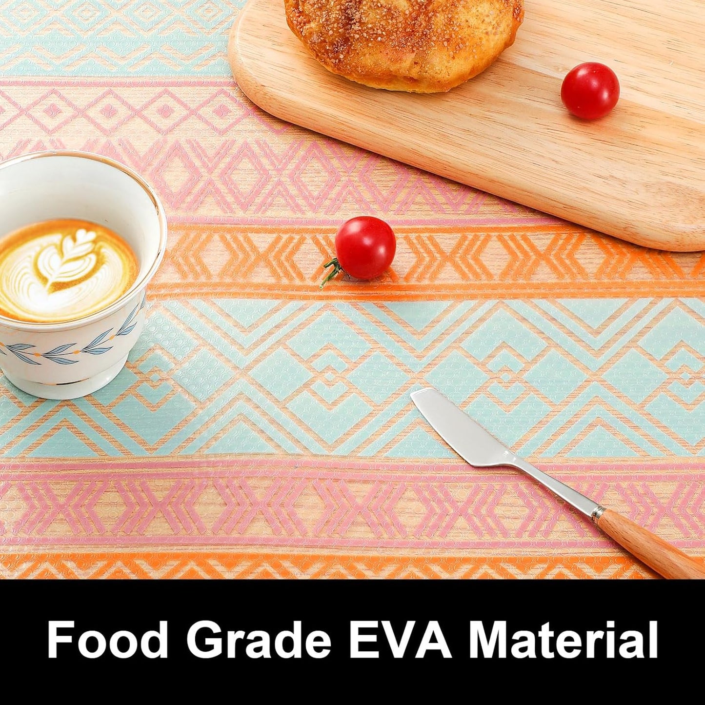 Cooyes Shelf Liners for Kitchen Cabinets Waterproof & Oil-Proof Kitchen Cupboard Mats Non-Slip Drawer Mats EVA Material Non Adhesive Fridge Liner for Shelves