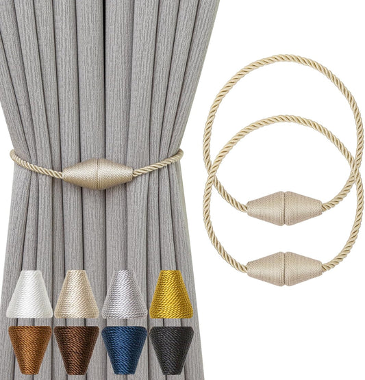 Magnetic Curtain Tiebacks 2 Pack Outdoor Rope Curtain Tie Backs Decorative Window Treatment