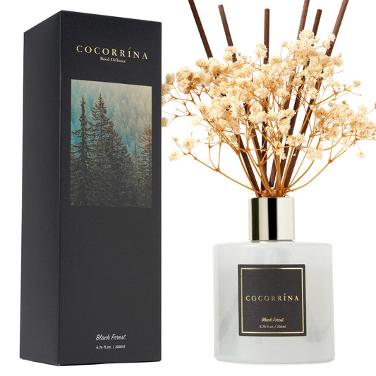 Cocorrína Reed Diffuser Sets, 6.7 fl oz. Black Forest Diffuser with Sticks Home Fragrance Reed
