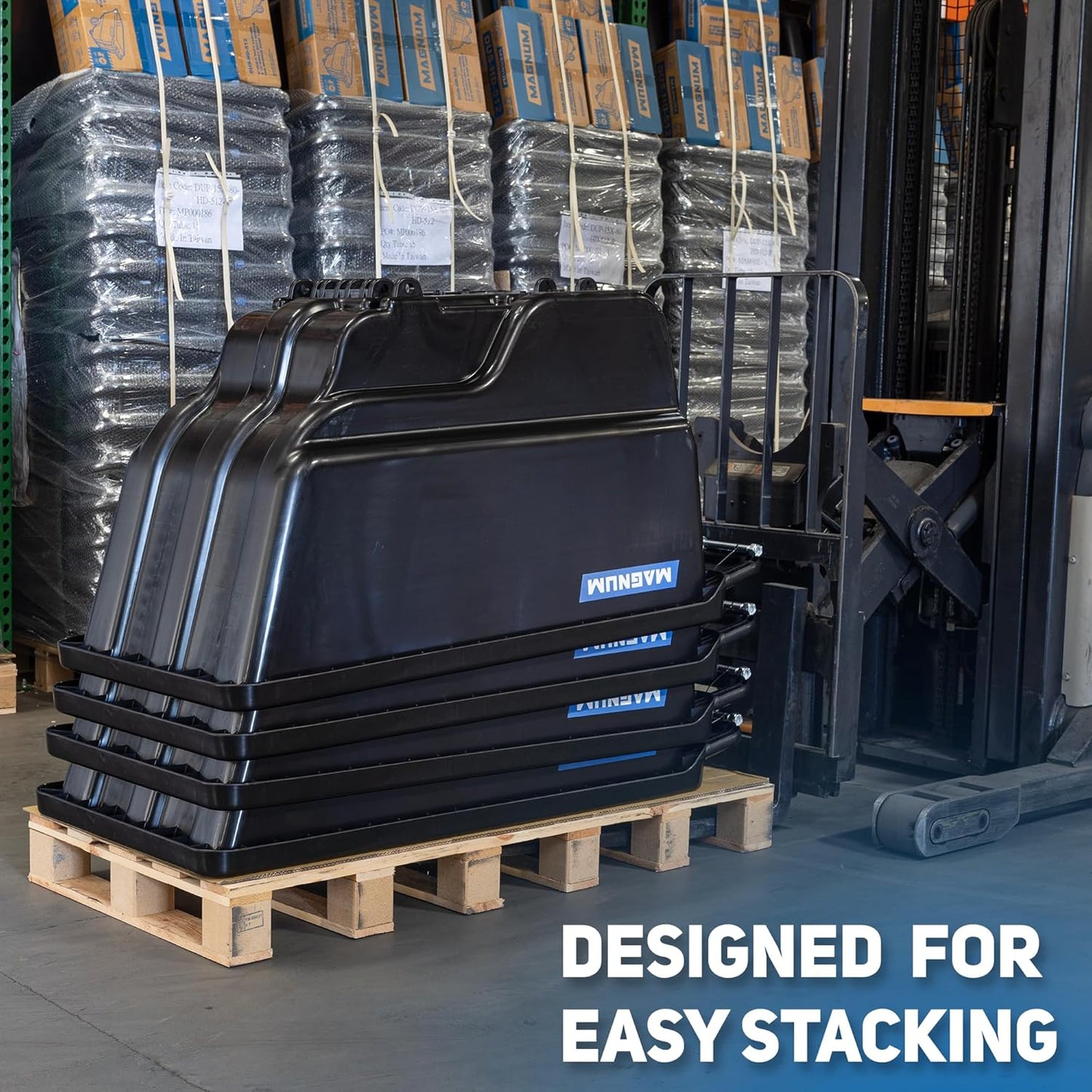 Tilt Truck, 1/2 Cu. Yd. Capacity Dump Cart with Non-Marking 12” Wheels & 5” Casters & Forklift-able Frame for Jobsites, 850 lbs, Trash Cart with Wheels DUC12T-F-NM-04PK (4-Pack)