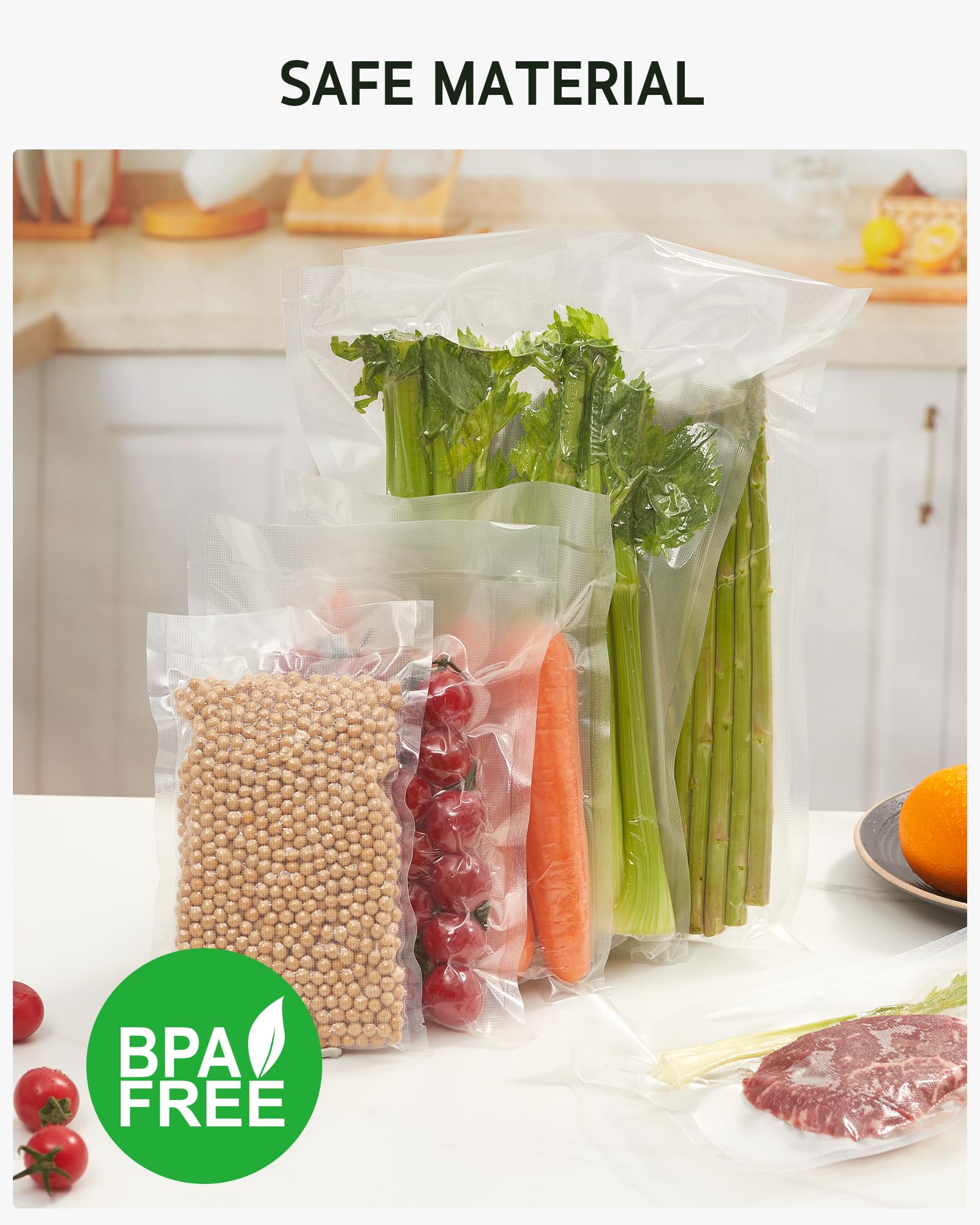 Syntus 150 Pcs Vacuum Sealer Bags for Food, 8x12+11x16+6x10, BPA Free