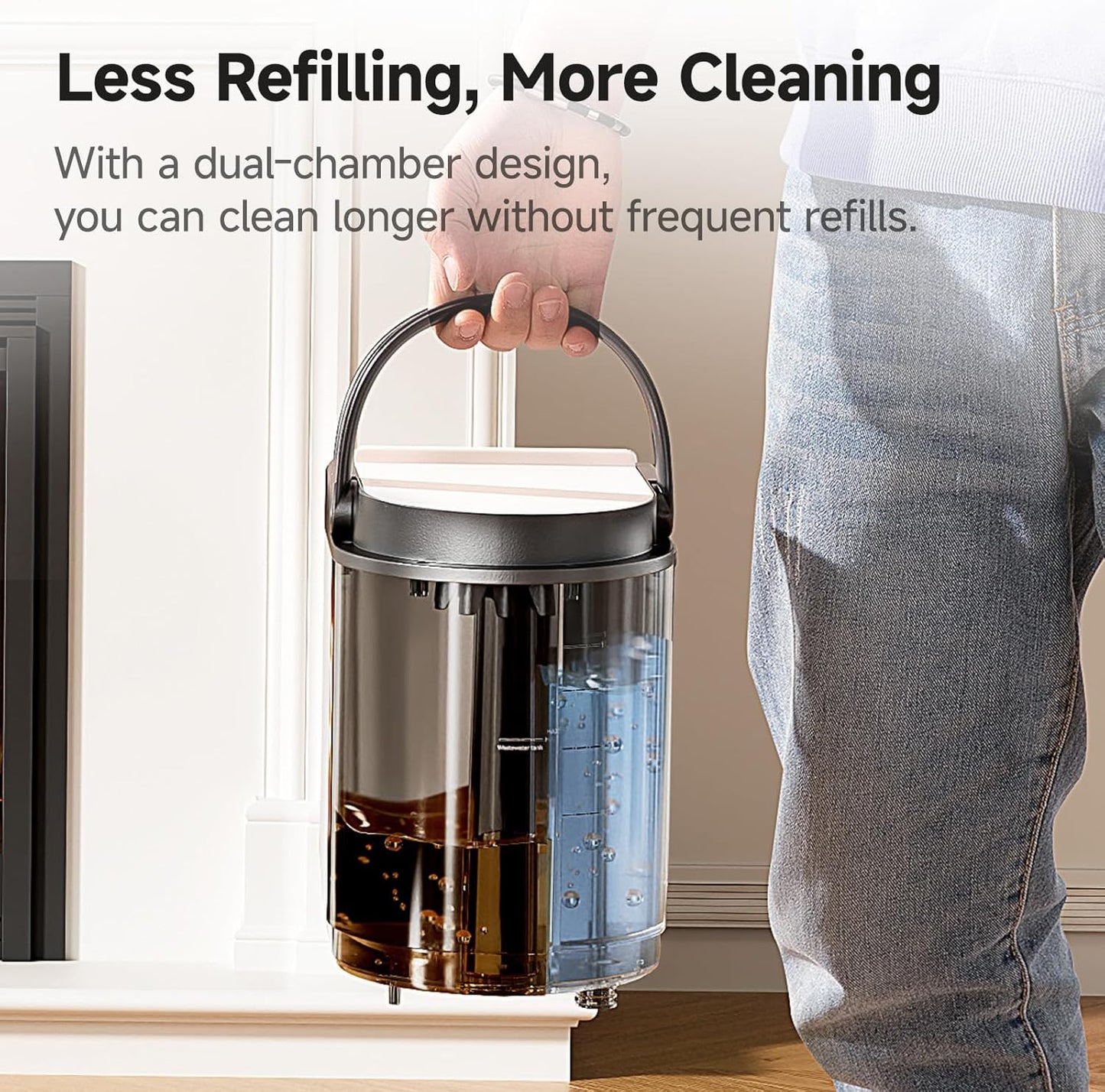 uwant Portable Carpet Cleaner with Steam& Hot Water System 18Kpa Powerful Suction Carpet Cleaner with 4 Cleaning Tools& Solution 2 in 1 Upholstery Cleaner Steam Cleaner for Pets, Car (Small 18Kpa)