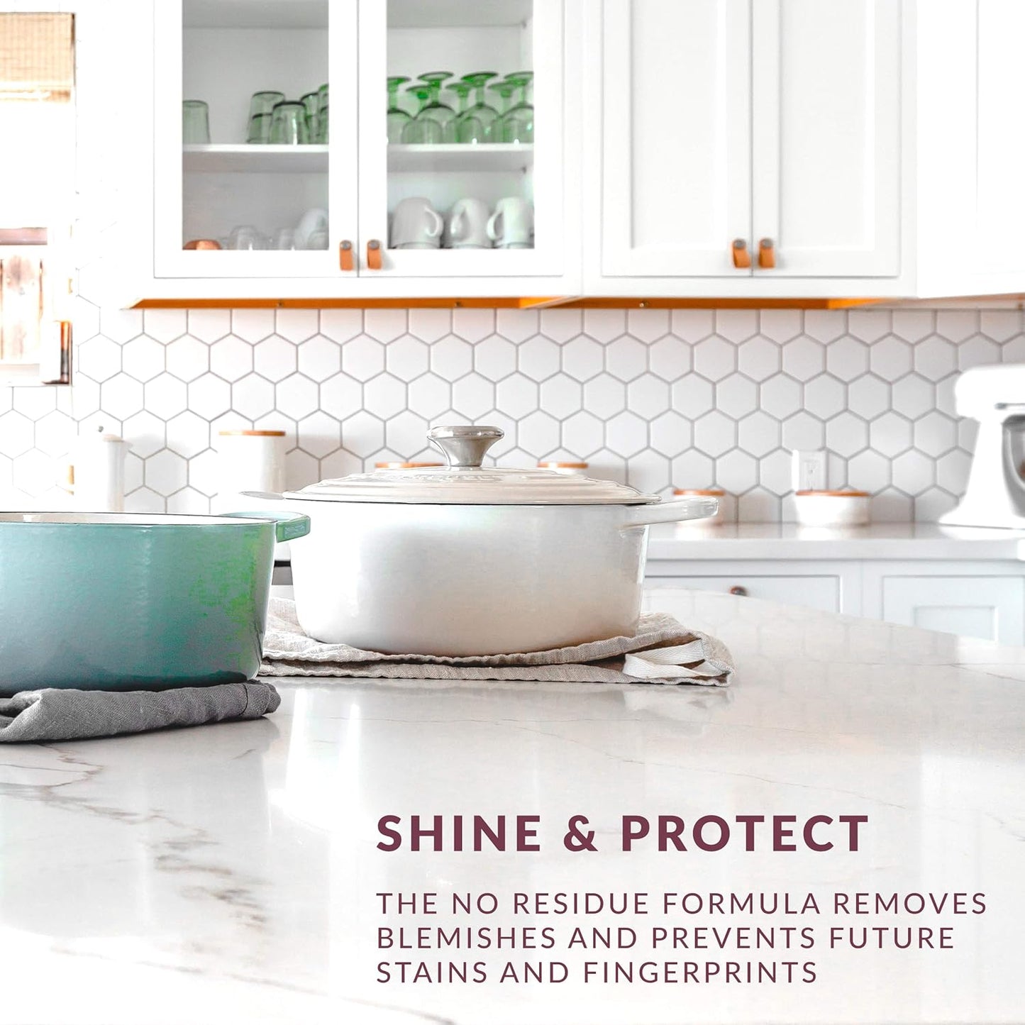 HOPE'S Countertop Restoration Polish, Streak-Free Kitchen Counter Cleaner, No Buildup on Countertops, Quartz, Marble, Corian, Composite, and Granite Polish, 8 Fl Oz, Pack of 3