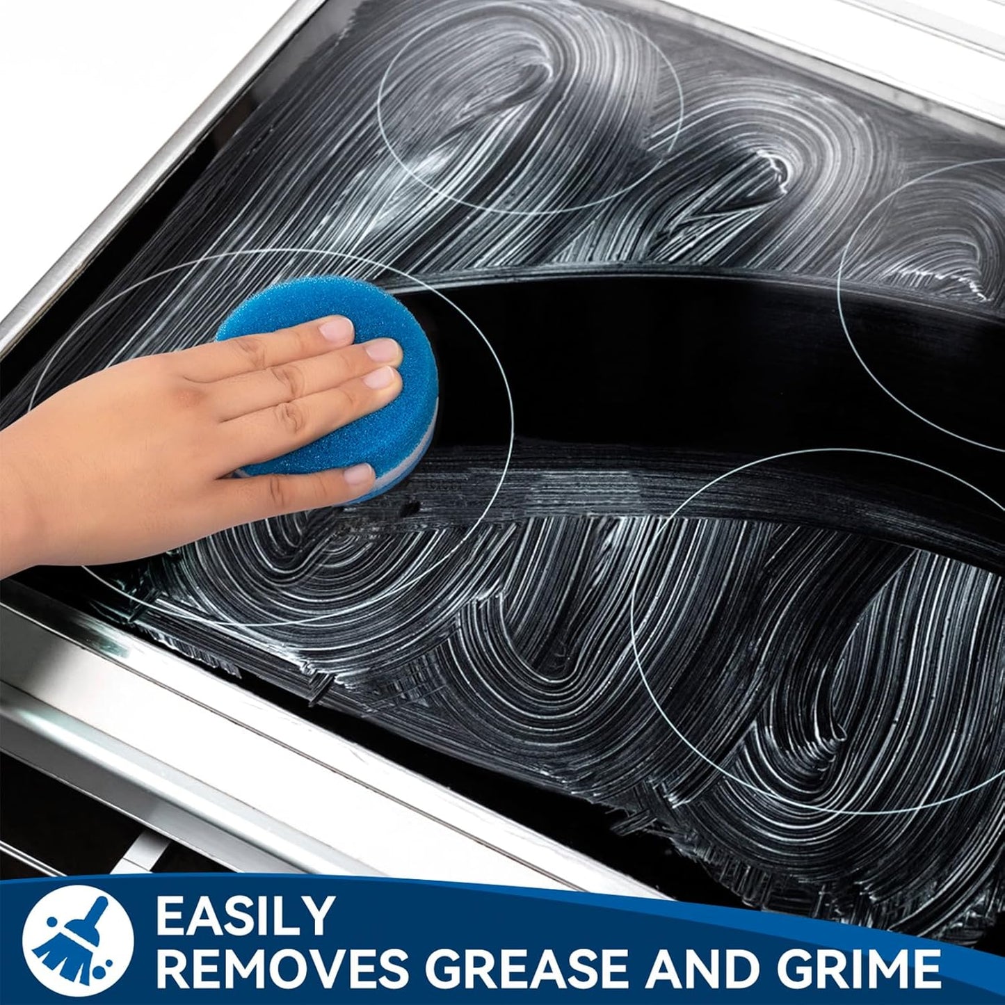 Cooktop Cleaner Paste, Easily Remove Burned-On Food, Grease and Watermarks, Leaving Your Glass Cook Top Sparkling, 2-Pack – 10 oz Bottles