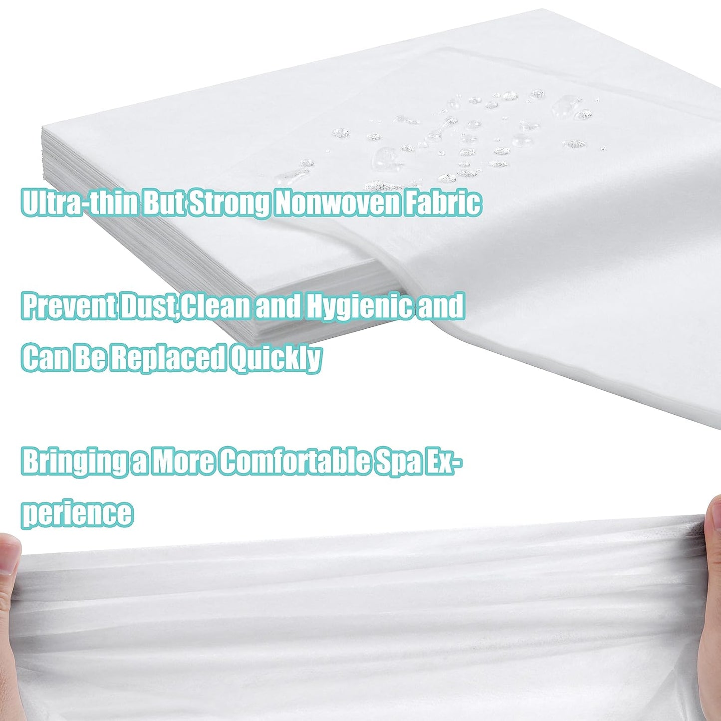 Disposable Bed Sheets for Massage Table 100 Pcs 31" x 71" Waterproof Massage Table Sheets Soft Non Woven Fabric SPA Massage Table Bed Cover Breathable for Beauty Tattoos Waxing Travel (White)