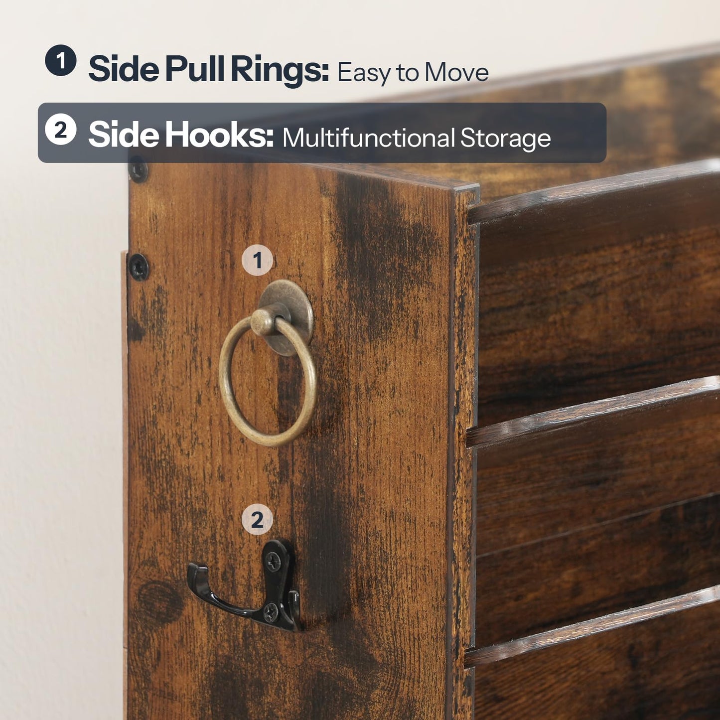 HOOBRO Wall File Organizer, Mail Organizer Wall Mounted, Wooden Literature Organizer, Construction