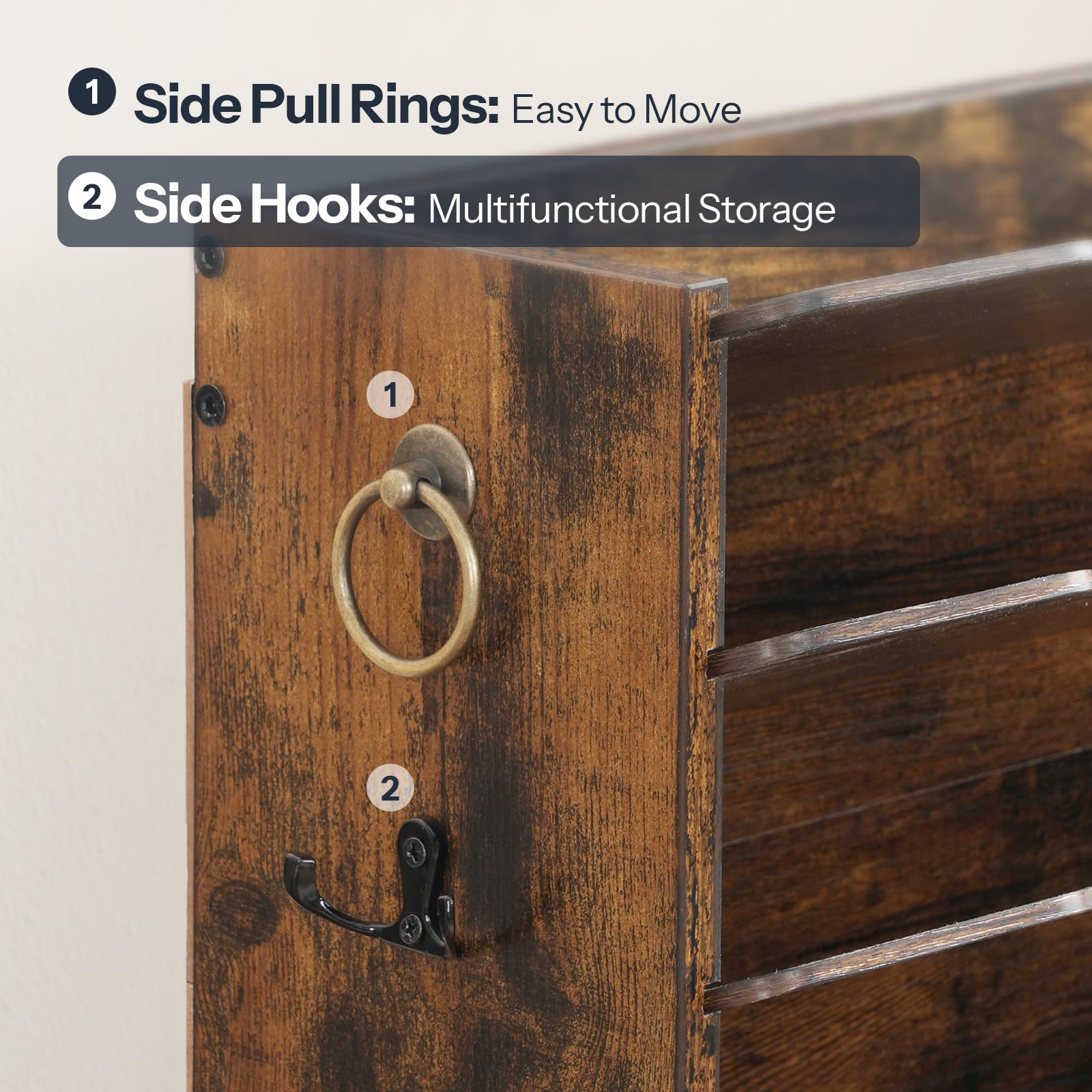 HOOBRO Wall File Organizer, Mail Organizer Wall Mounted, Wooden Literature Organizer, Construction