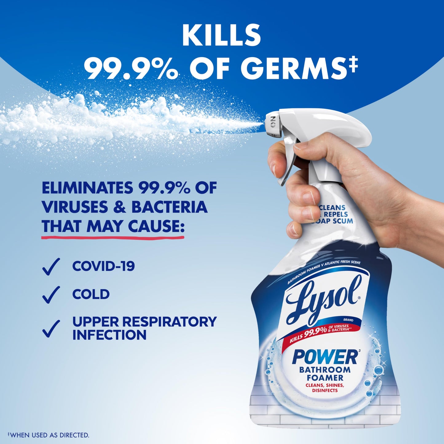 Lysol Power Foaming Bathroom Cleaner, Multipurpose Cleaner for Showers, Bathtubs, Sinks