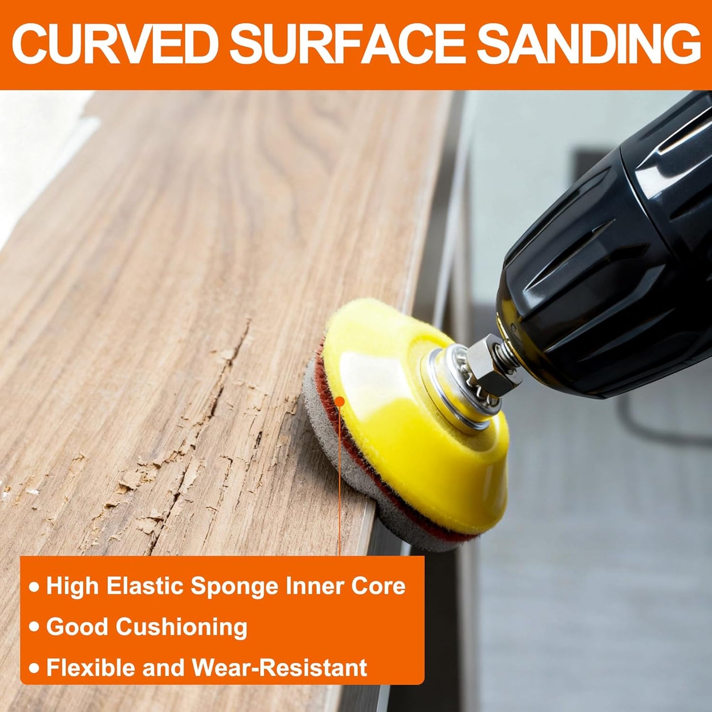 64 PCS 2 Inch Sanding Disc Pad,Hook and Loop Sanding Pads 180 to 3000 Wet Dry Sponge Sandpaper with 1/4??Shank for Drill Sanding Grinder Rotary Tools Curved Surface Polishing and Sanding