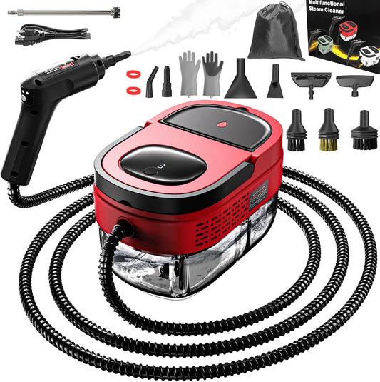 Handheld Steam Cleaner for Home, 2500W High Pressure Steam Cleaner for Car Detailing, 3 Steam Levels, 1600Ml Tank, High Heat Steamer for Bed Bugs, Couch, Furniture, Kitchen, Bathroom, Floors