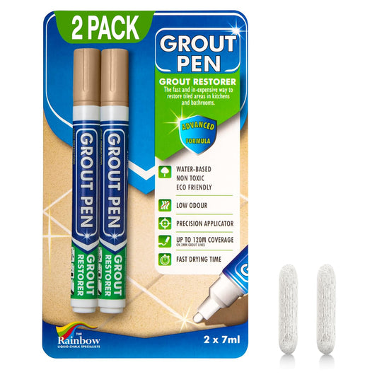 Grout Pen Beige Tile Paint Marker: Waterproof Grout Paint, Tile Grout Colorant and Sealer Pen