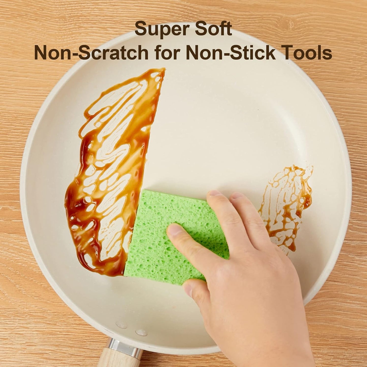 JOYMOOP Dish Sponge Scrubber, Cellulose Sponges Kitchen for Non-Scratch Washing Dishes, Household Cleaning Scrub Natural Sponge, Pack of 12 Colorful Sponges