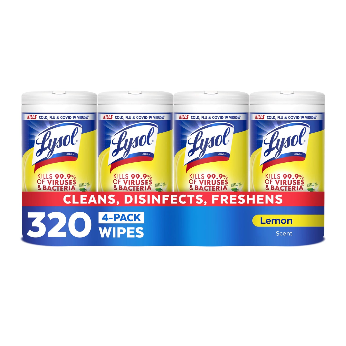 Lysol Disinfecting Wipes, Multi-Surface Cleaner, Lemon, 80 ct. (4 Pack)