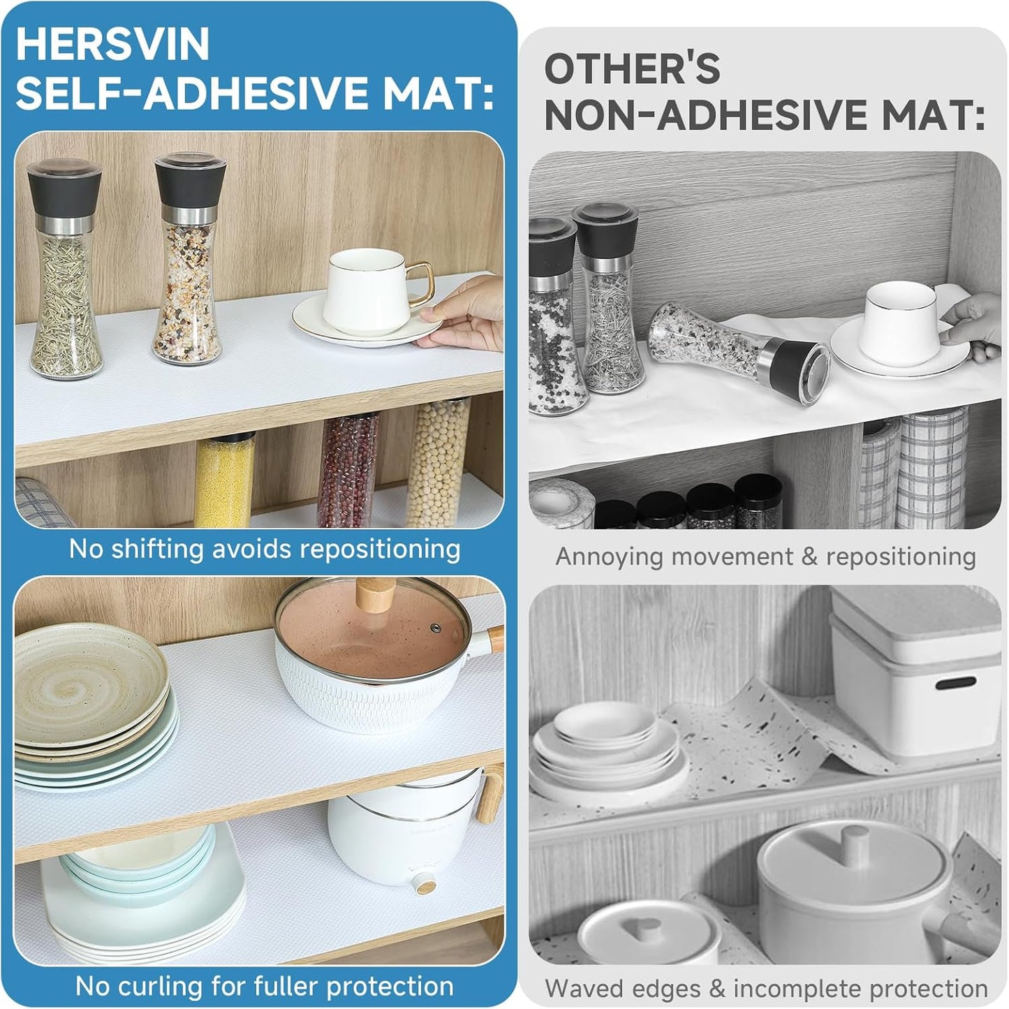 Shelf Liners 12 in x 20 ft Self-Adhesive EVA Drawer Mats, Cupboard Protector, Kitchen Cabinet Lining Fridge Liner (White Flat Dot, 30.5x610cm)