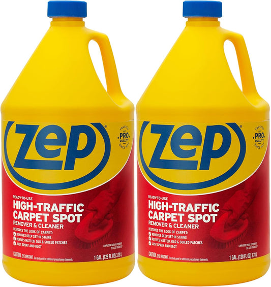 Zep High Traffic Carpet Cleaner - 1 Gallon (Case of 2) ZUHTC128 - Penetrating Formula Removes Deep Stains; Making High-Traffic Areas Look New Again