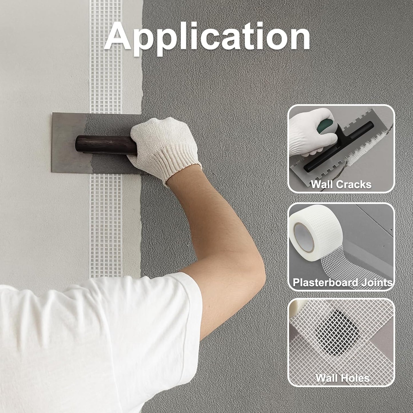 2 Rolls Drywall Repair Joint Tape, 2 Inch x 164FT, Self-Adhesive Drywall Mesh Patch for Crack Repair (2)