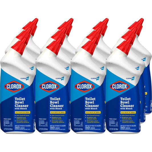 CloroxPro Toilet Bowl Cleaner with Bleach, Fresh Scent, 24 fl. oz., 12 Pack