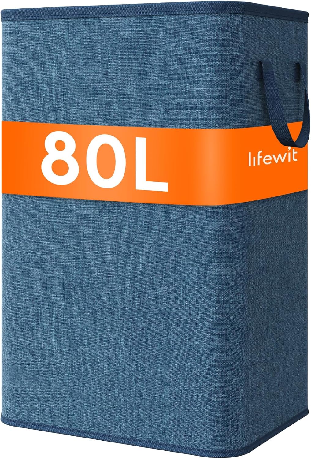 Lifewit 80L Large Tall Laundry Hamper, Collapsible Laundry Basket with Handles, Foldable Clothes Hampers for Laundry, Portable Dirty Clothes Hamper for Dorm College Bedroom Bathroom, Dark Blue
