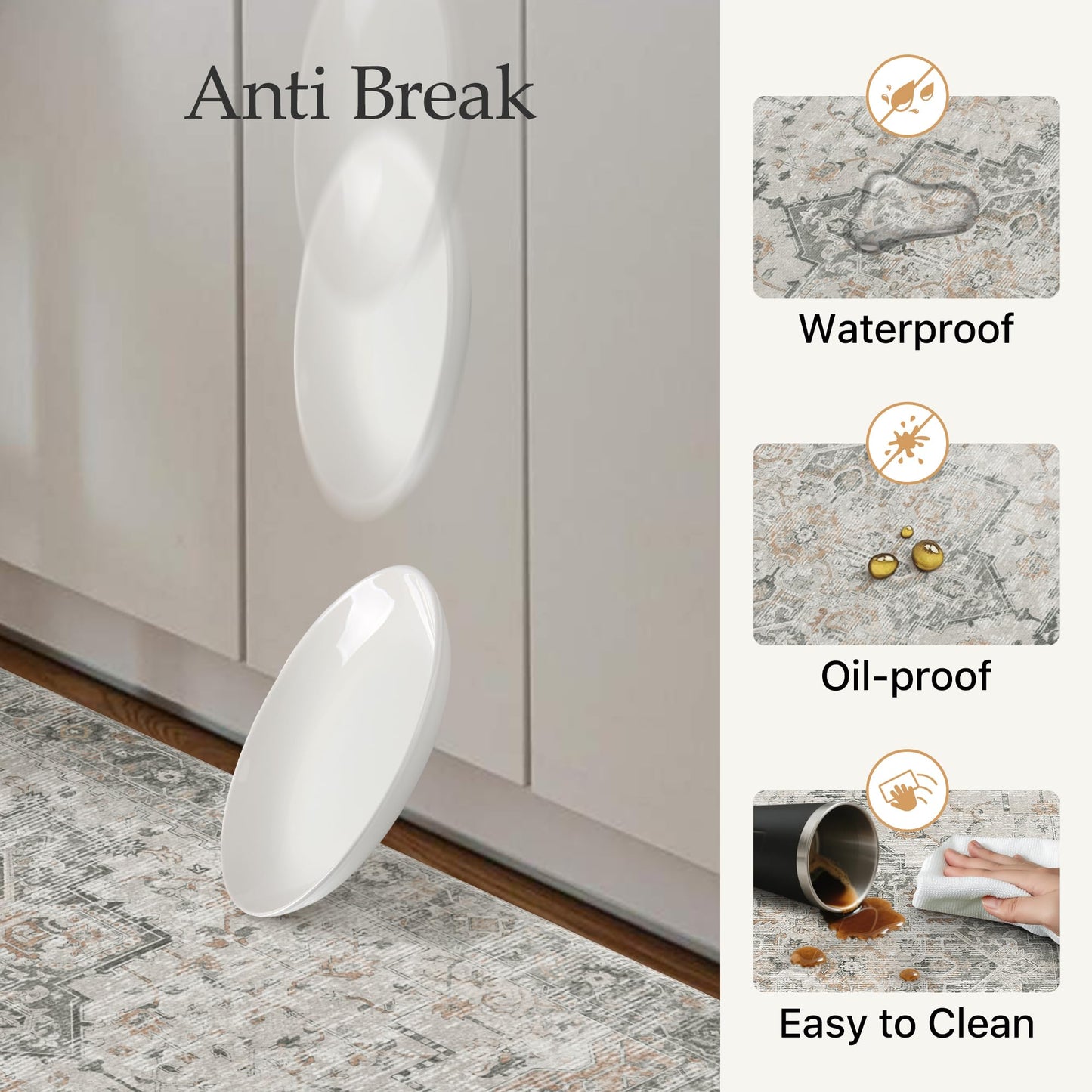 GENIMO Anti Fatigue Kitchen Mats for Floor 2PCS, Cushioned Standing Mats