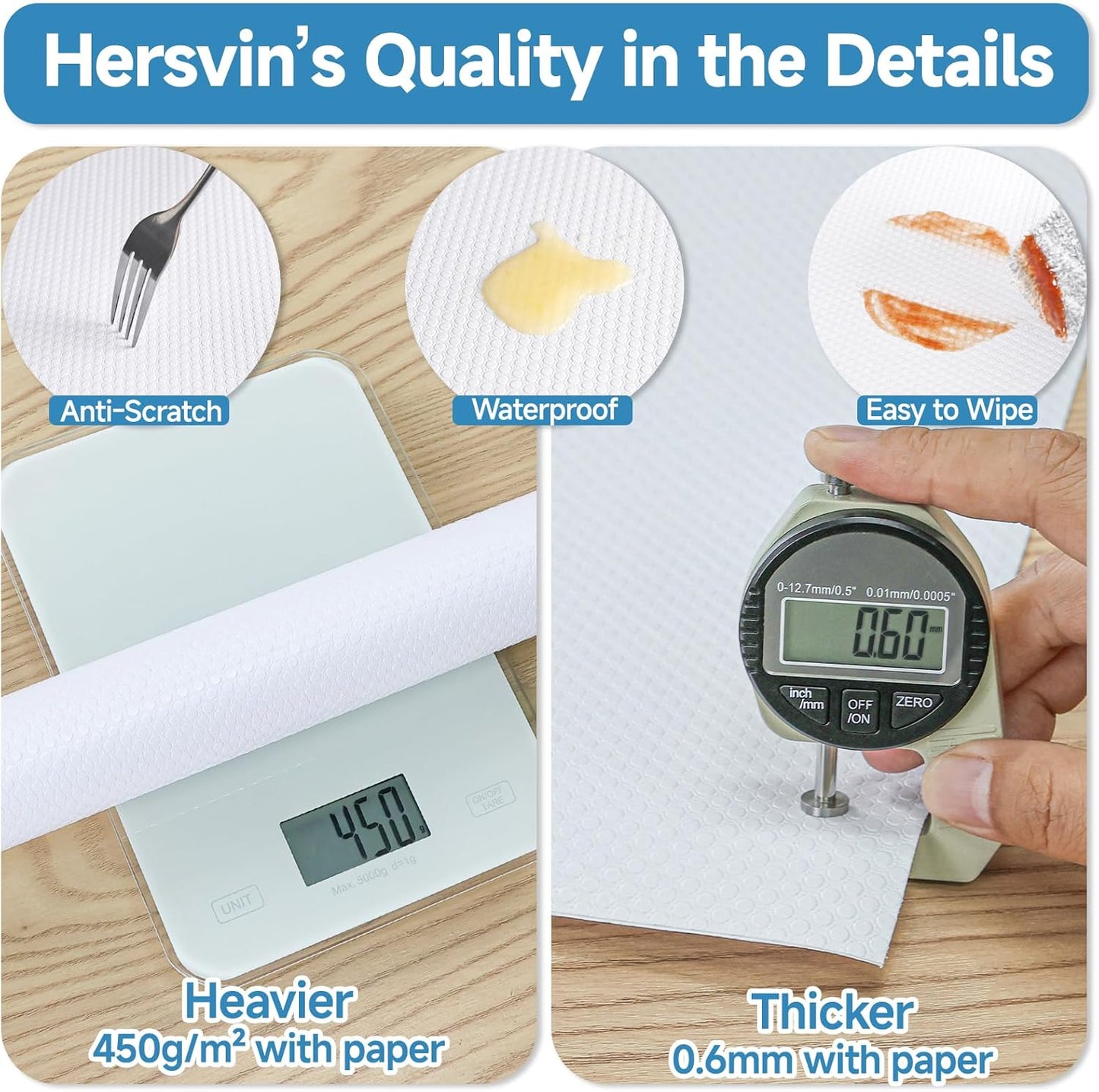 Shelf Liners 16 in x 20 ft Self-Adhesive EVA Drawer Mats, Cupboard Protector, Kitchen Cabinet Lining Fridge Liner (White Flat Dot, 40.7x610cm)