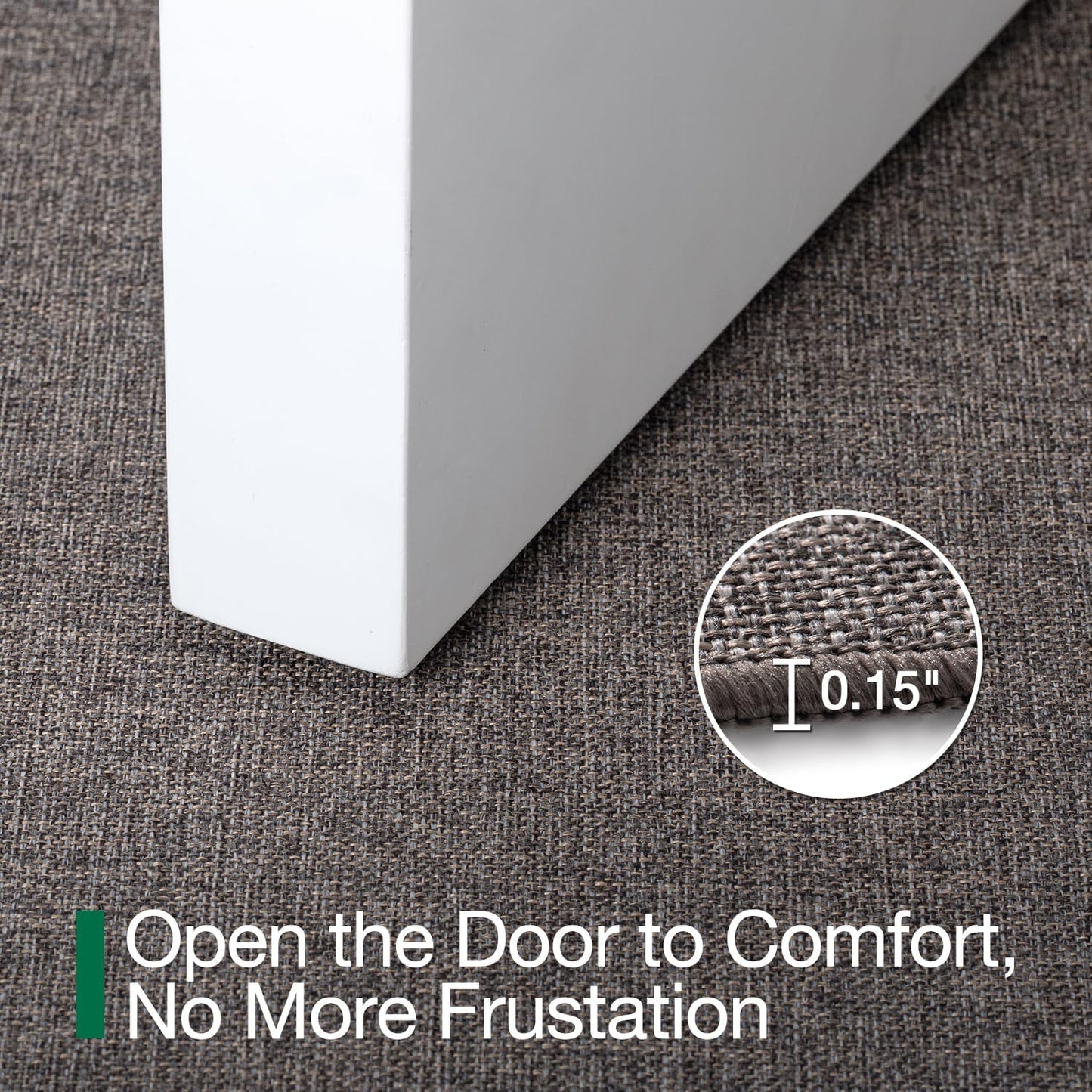 LUMI Large Indoor Door Mat, 36"x56" Non Slip Rubber Backing Entrance, Easy Clean Low Profile Ultra Thin Entryway for Inside House, Brown